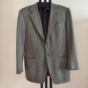 Canali Proposta Wool Silk Cashmere Sport Coat Blazer Gray Birdseye Italy 54 44R